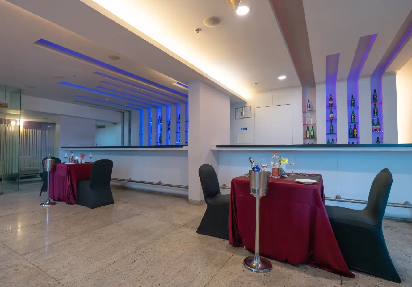 Indoor party lounge at Regent Club, Whitefield